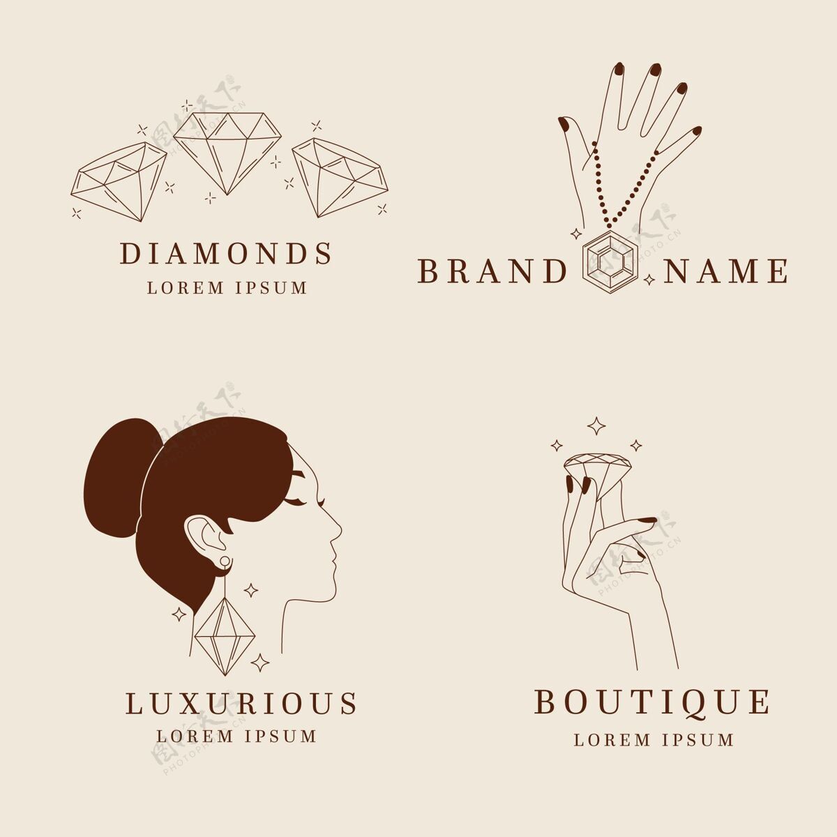 企业标识手绘珠宝标志包标识套装品牌