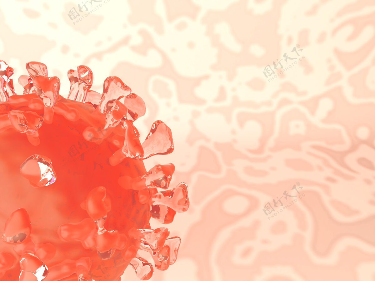 流感3d插图液体中的冠状病毒细胞感染性病毒的显微视图covid-19背景背景疾病大流行