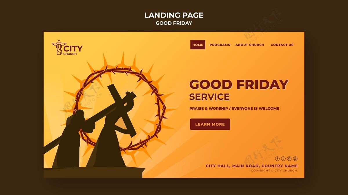 基督教耶稣受难日登录页网页模板节日模板