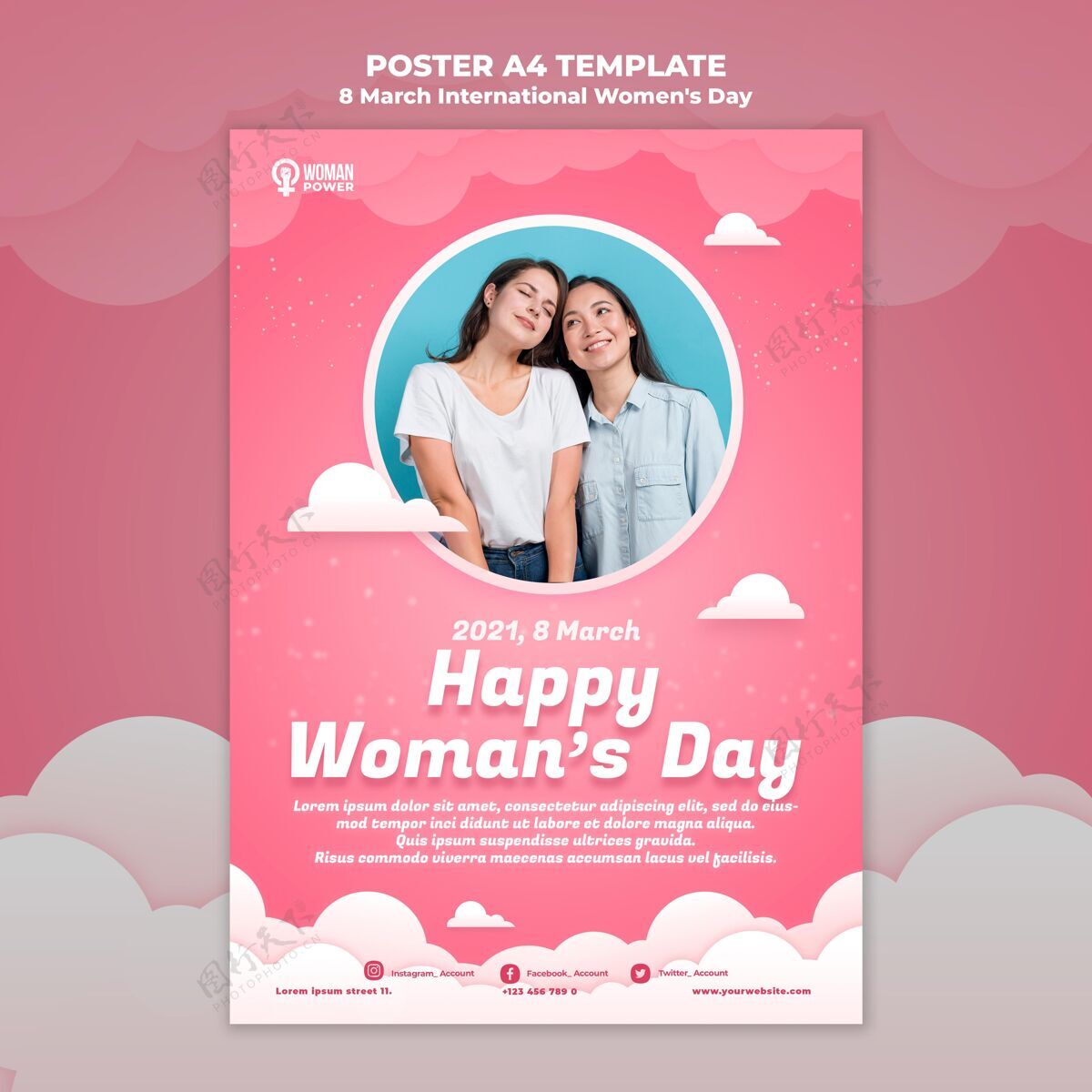 海报国际妇女节海报模板印刷模板庆典国际妇女节