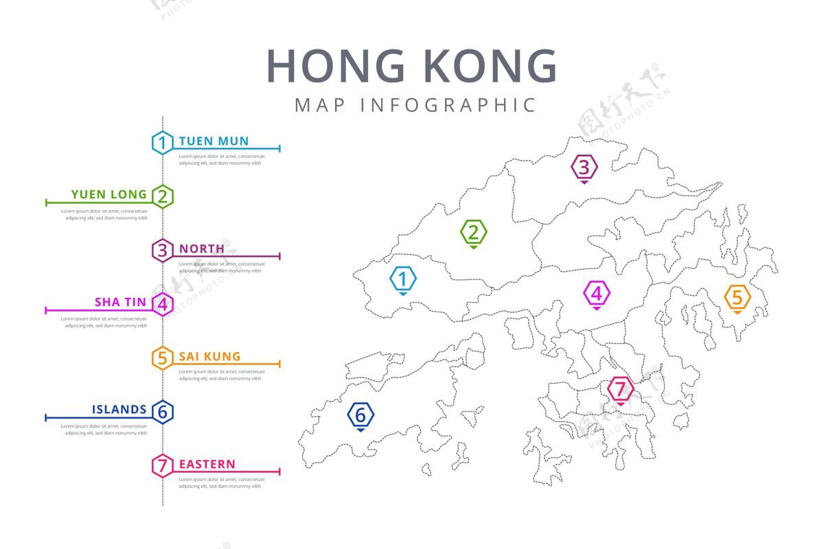 国家线性香港地图信息图表地图图形国家地图