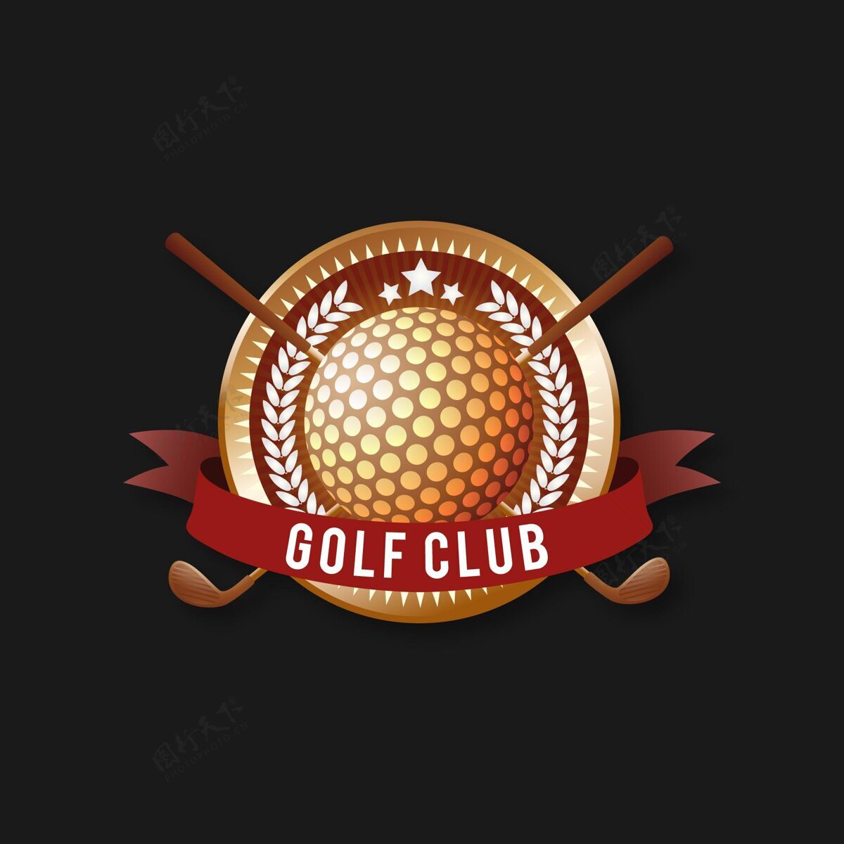符号梯度高尔夫标志模板游戏游戏徽标
