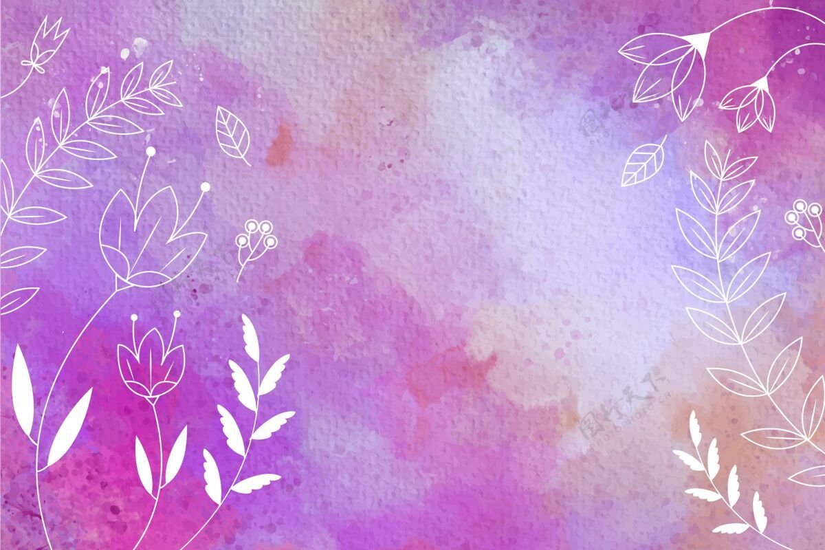 水彩背景水彩背景与手绘元素花卉背景粉彩