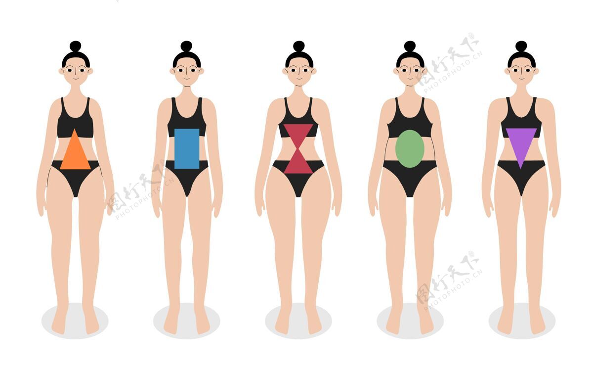 身体形状手绘的女性体型绘画多样性多样性