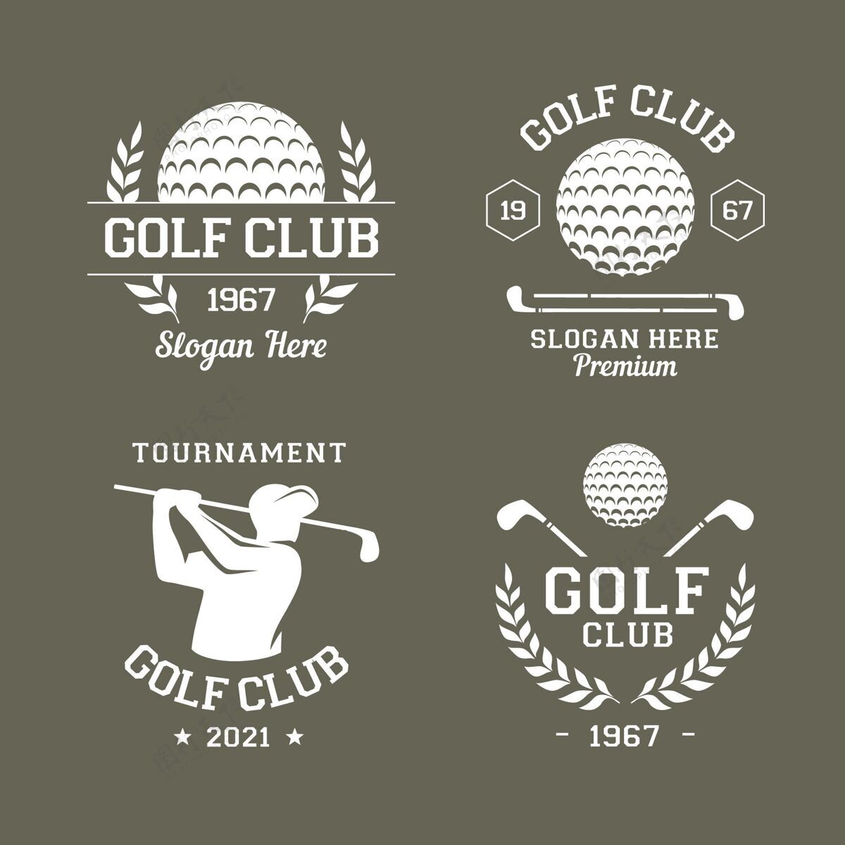 企业标识平面高尔夫标志系列商业标识高尔夫