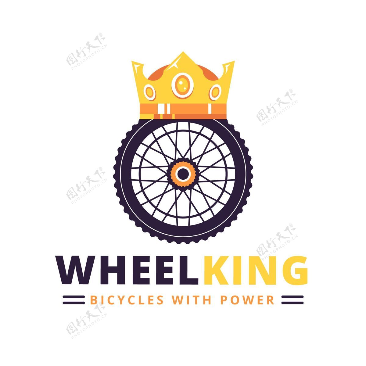 标签线详细的自行车标志模板wheelking公司标志标志模板公司