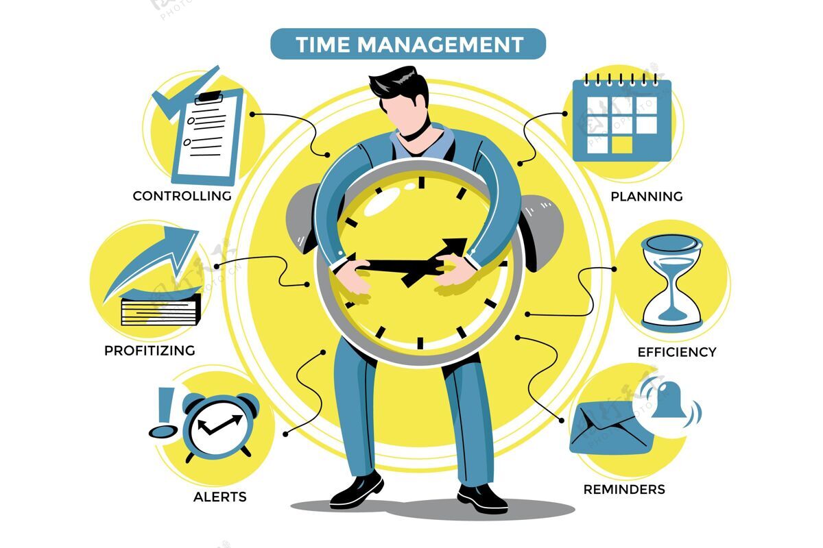 时间表手绘时间管理概念插图公司公司