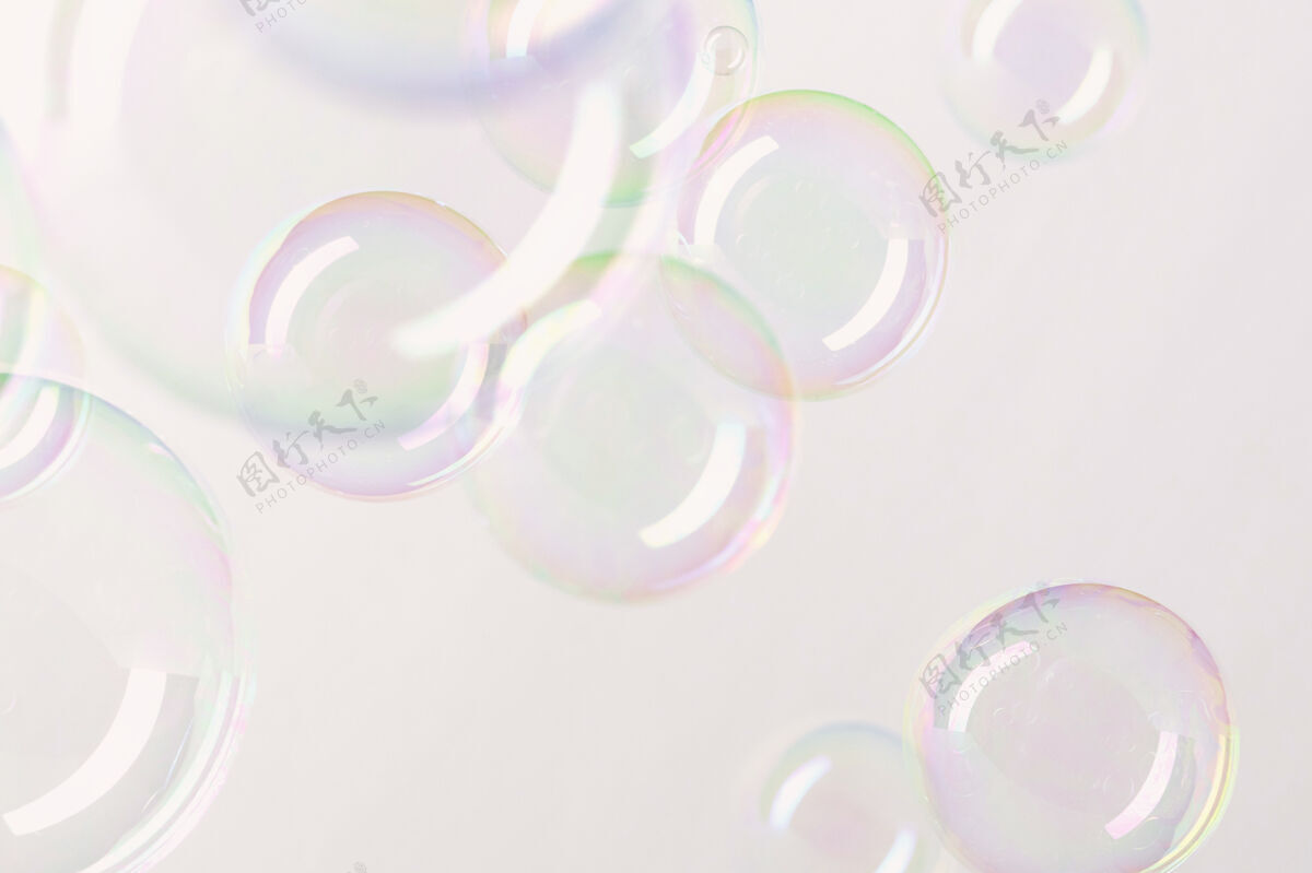 清晰肥皂泡球图案圆肥皂泡沫