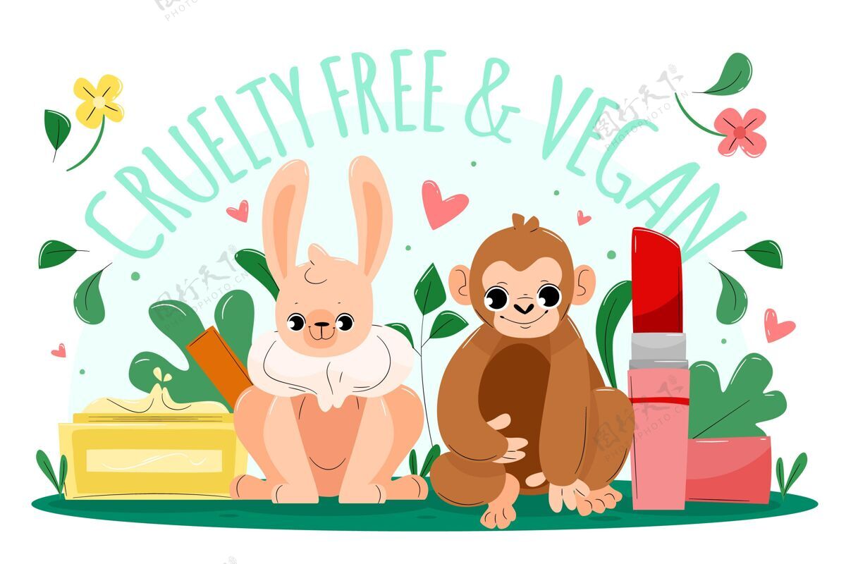 反对善待动物素食主义理念动物测试储蓄皮肤护理