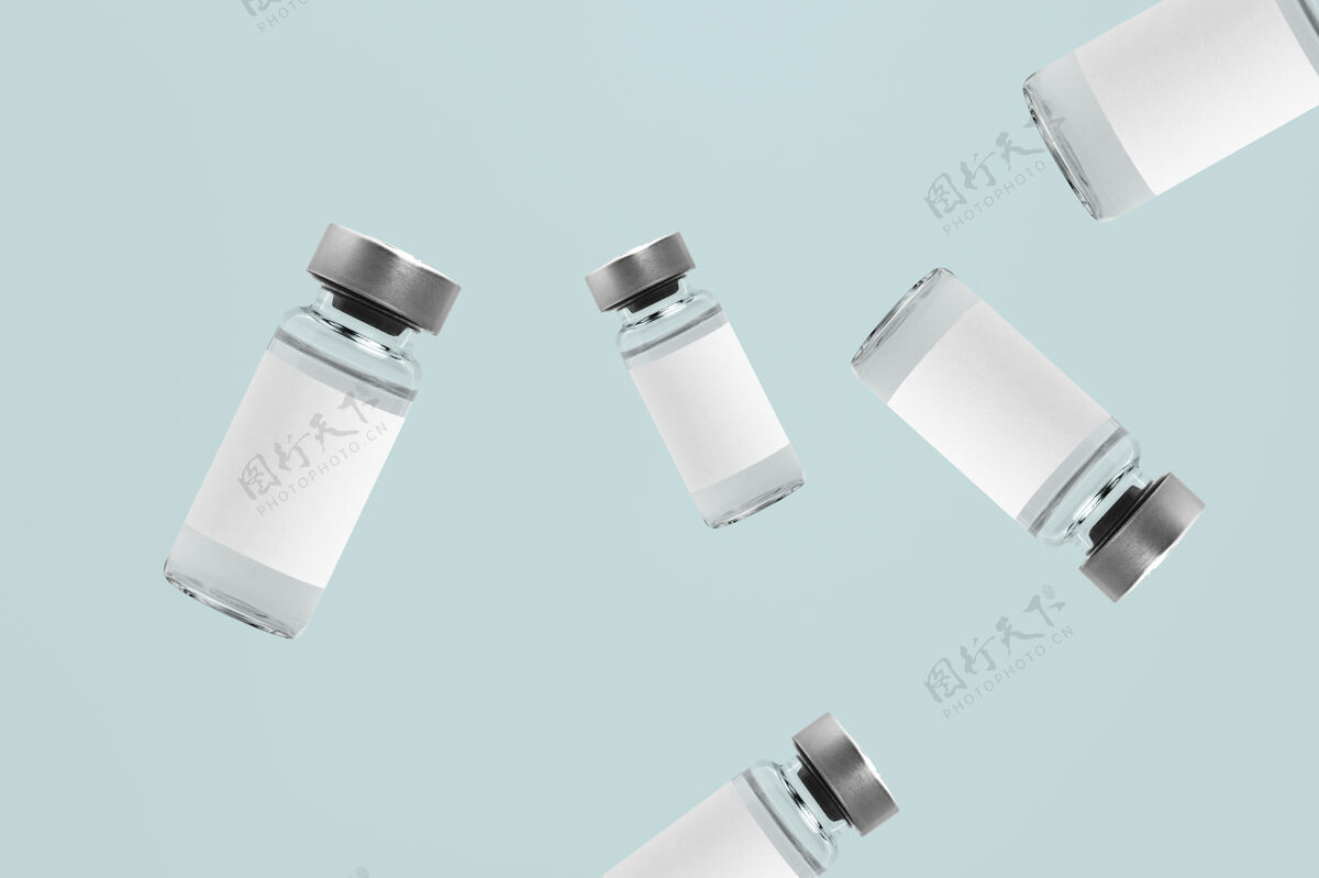 生物白色标签的玻璃瓶液体治疗医疗