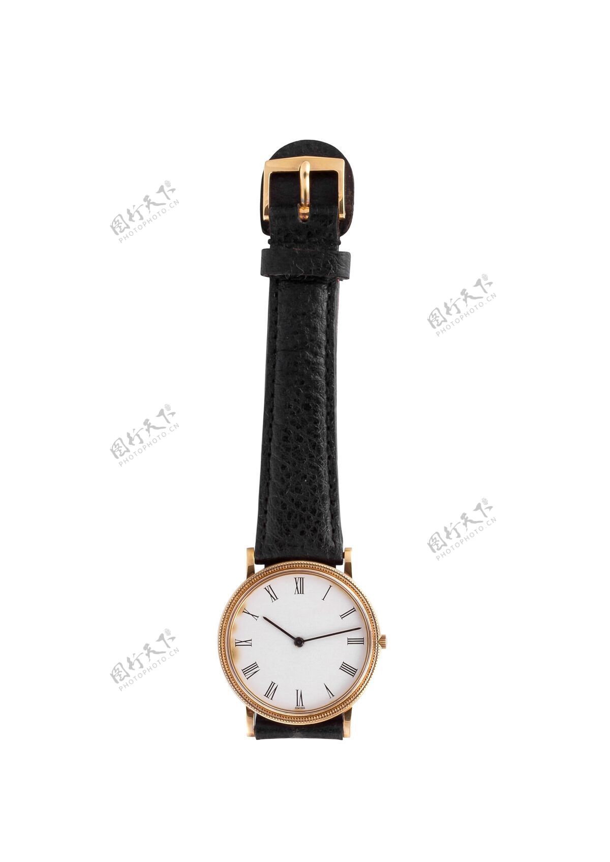 小时白色表面的时尚黑色手表收藏分钟圆圈