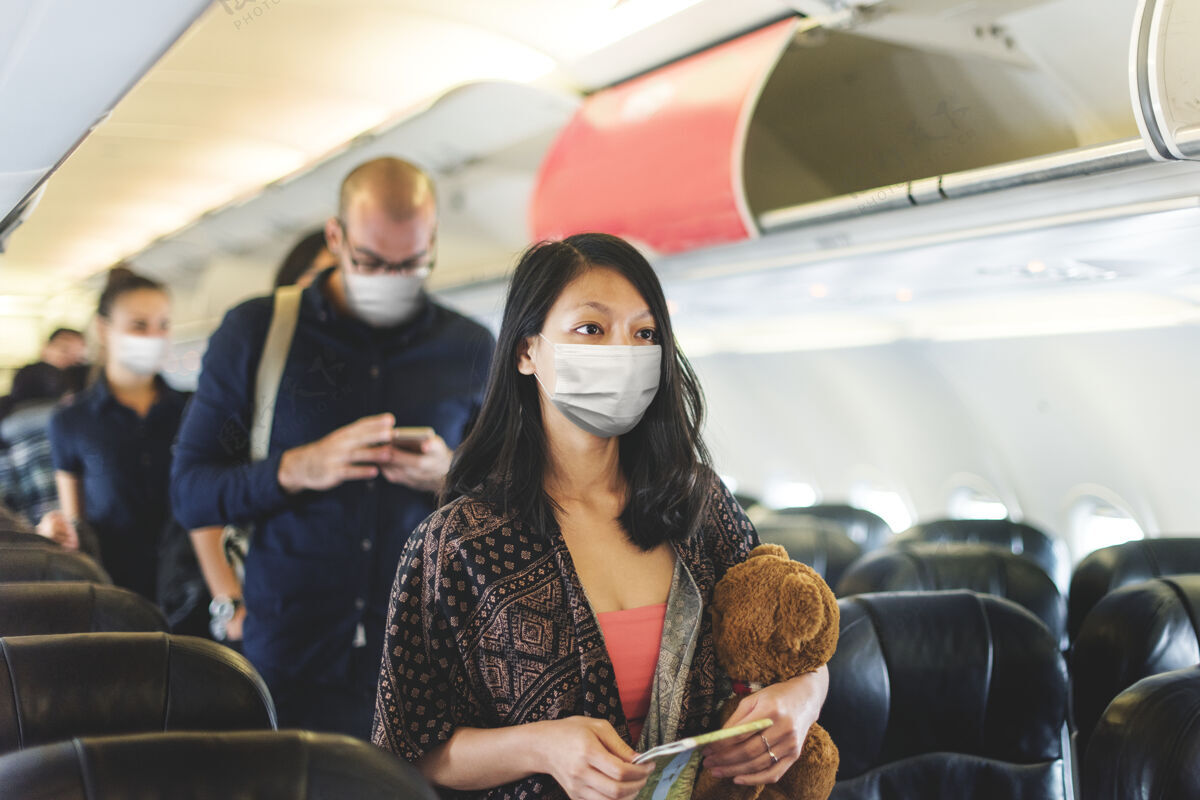 飞机新常态下的航空旅行运输口罩病毒