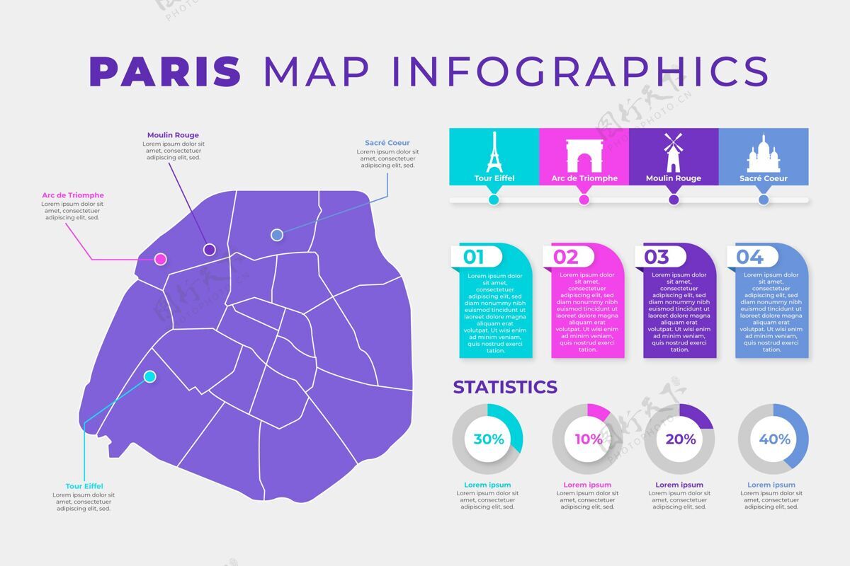 图形巴黎地图信息图表与统计法国制图统计