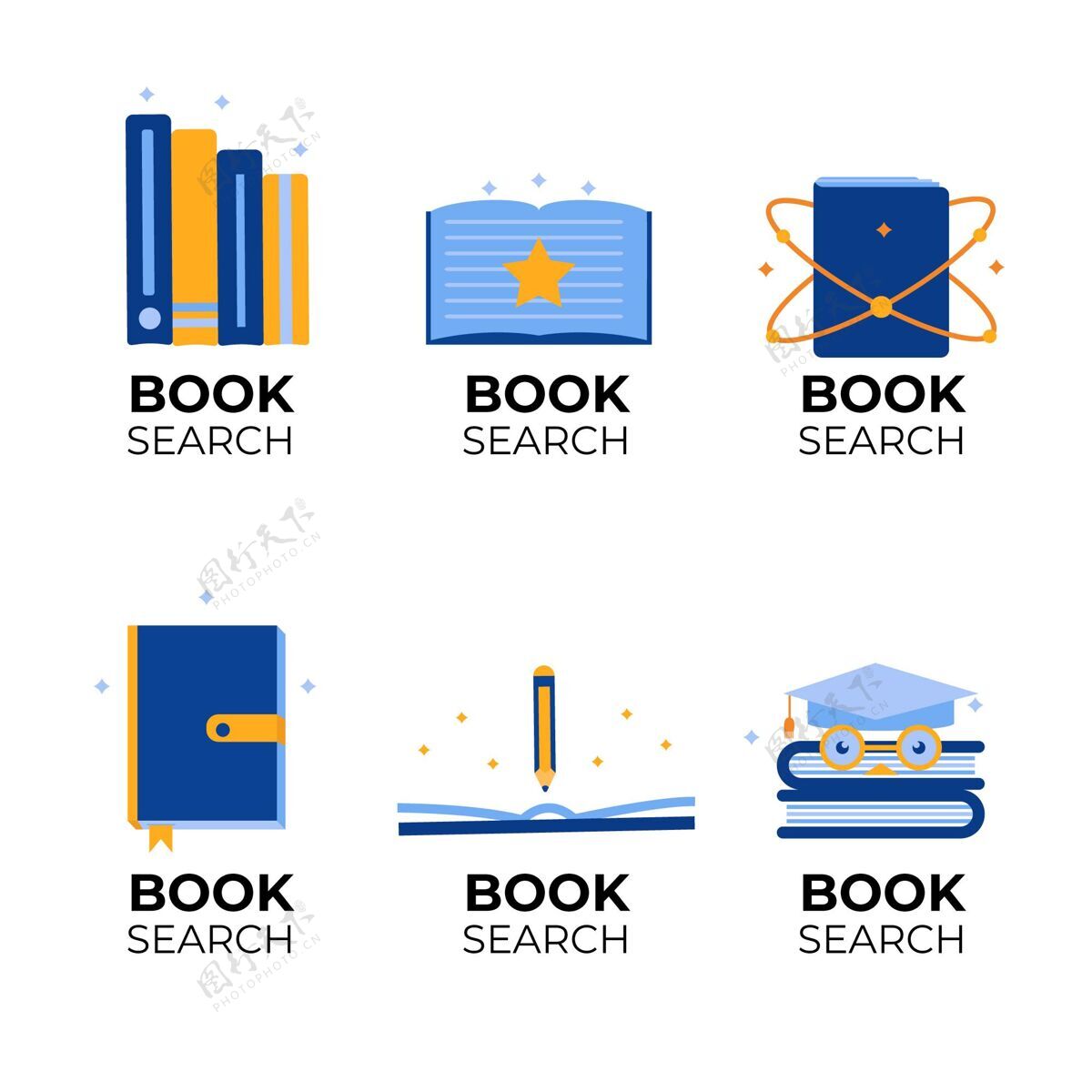 Logo模板平面设计书籍标志包品牌套装包装