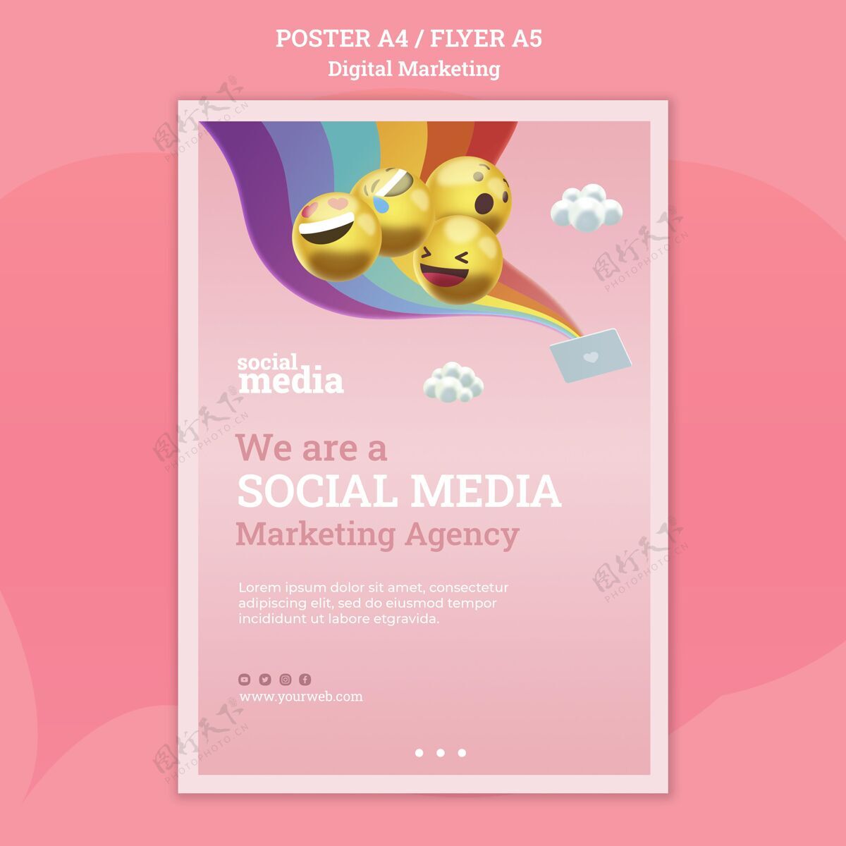 社会媒体社交媒体海报模板社区媒体信息