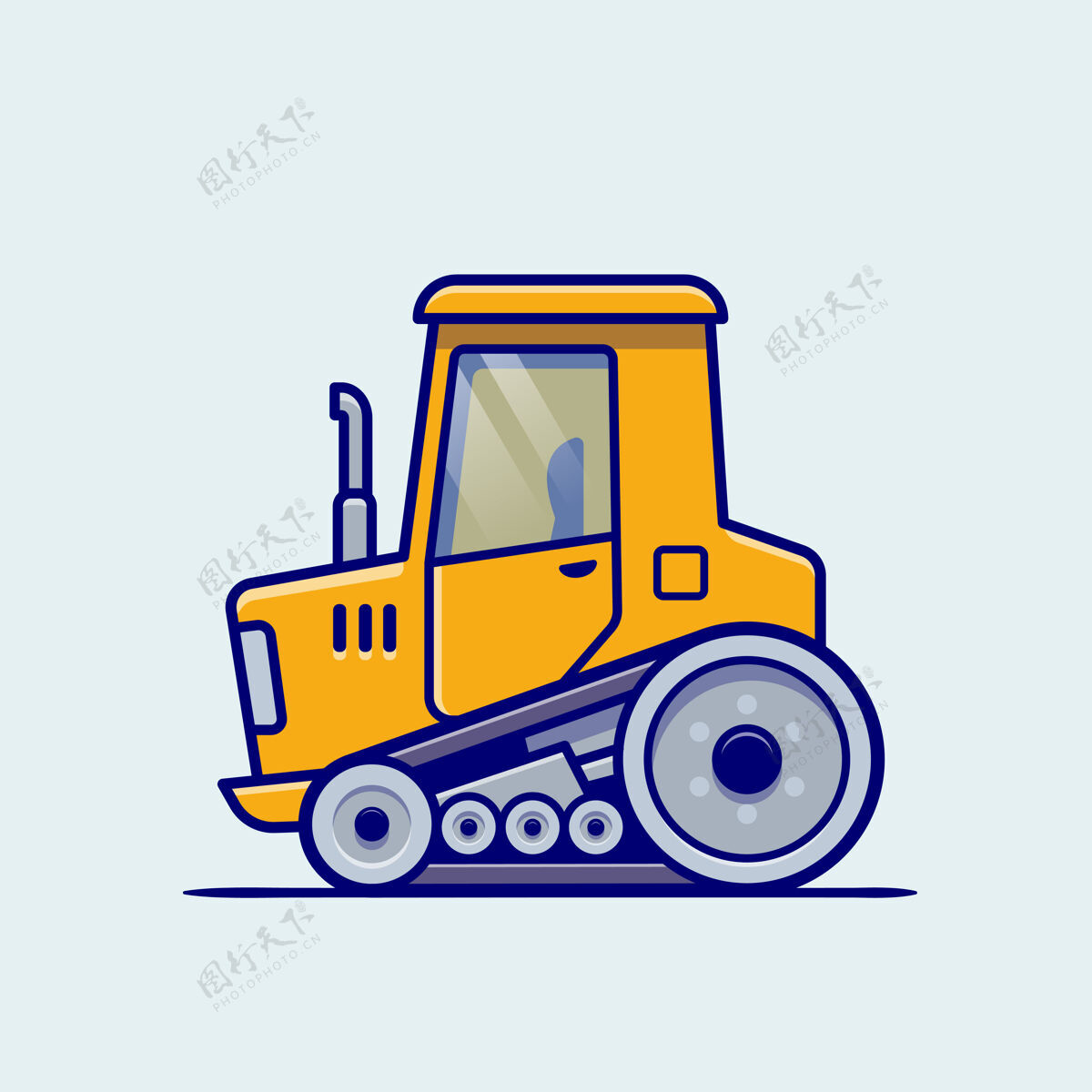 农业拖拉机车卡通建筑交通隔离农场卡车建造