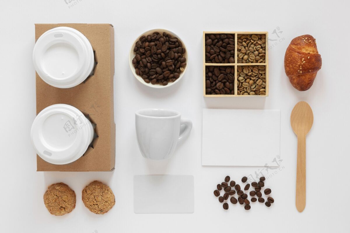 芳香咖啡概念模型俯视图平面布局芳香咖啡