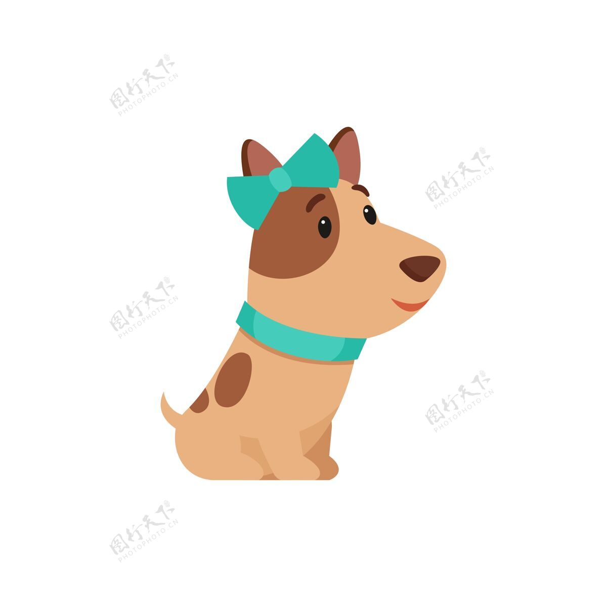 小狗可爱的杰克·拉塞尔 蓝色领结项圈姿势友好