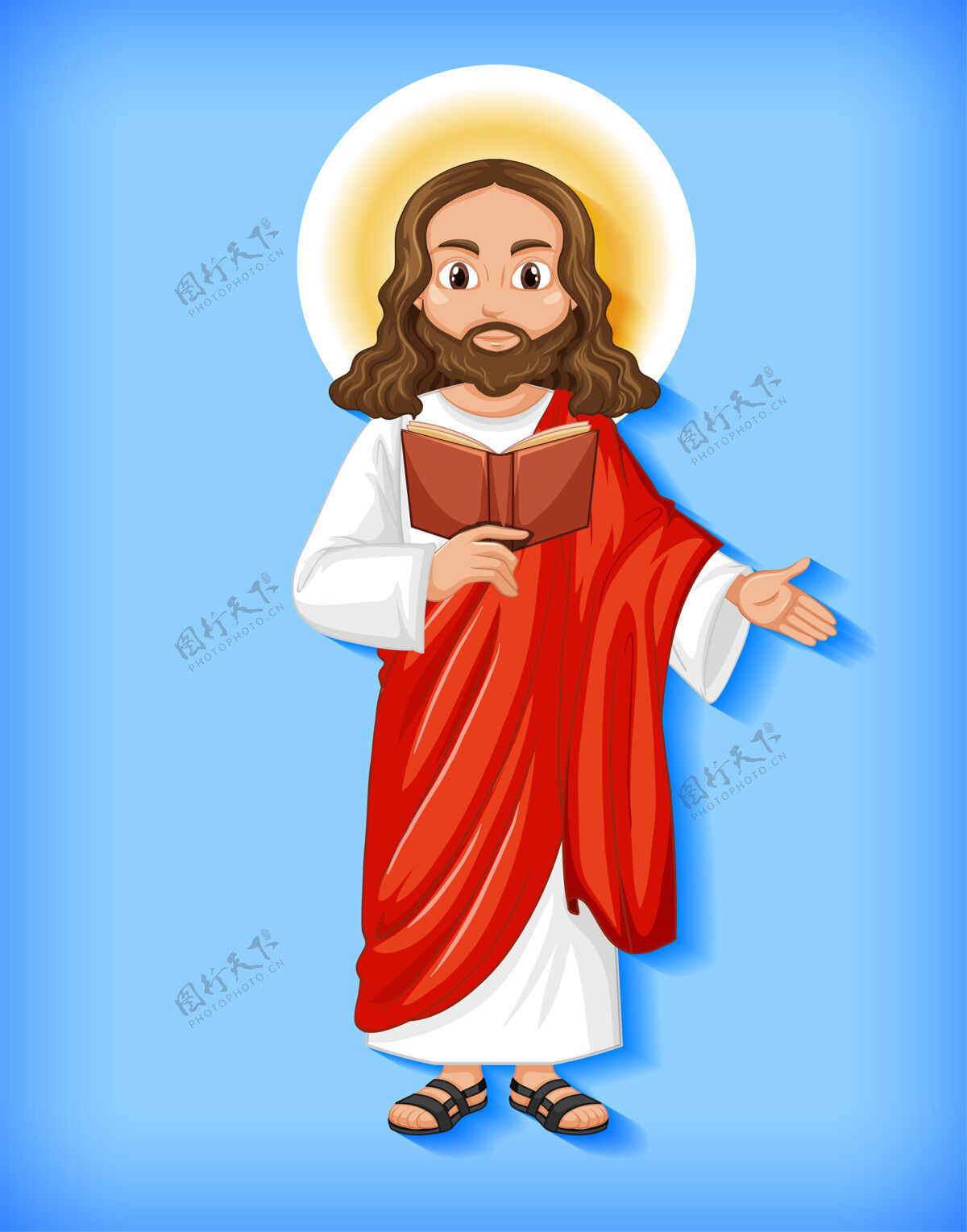 上帝孤立的耶稣卡通人物剪贴画卡通基督教