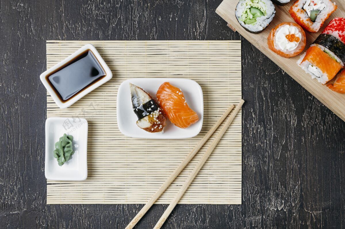 营养俯瞰传统日本寿司分类菜肴组成