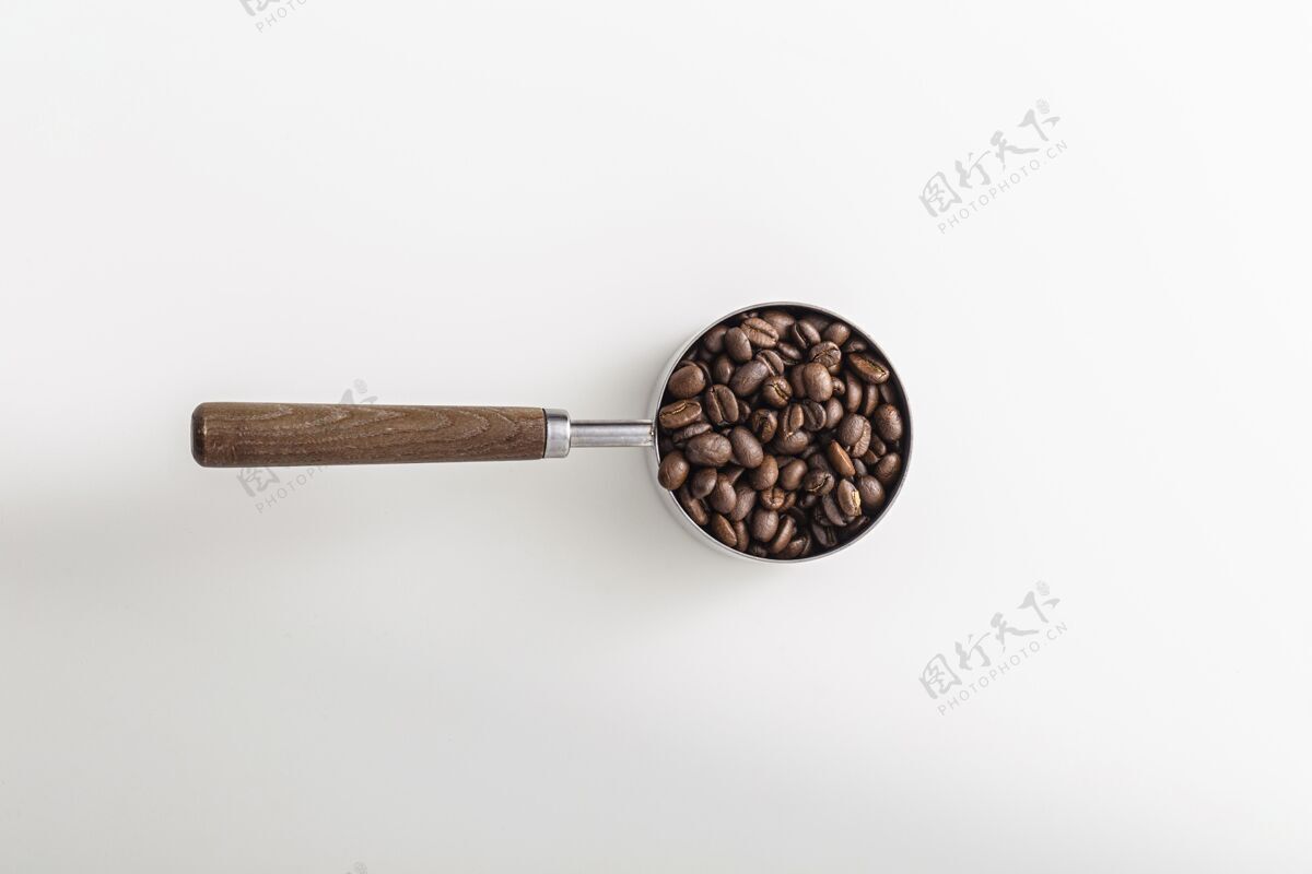 扁豆烤咖啡豆杯顶视图芳香咖啡因顶部视图