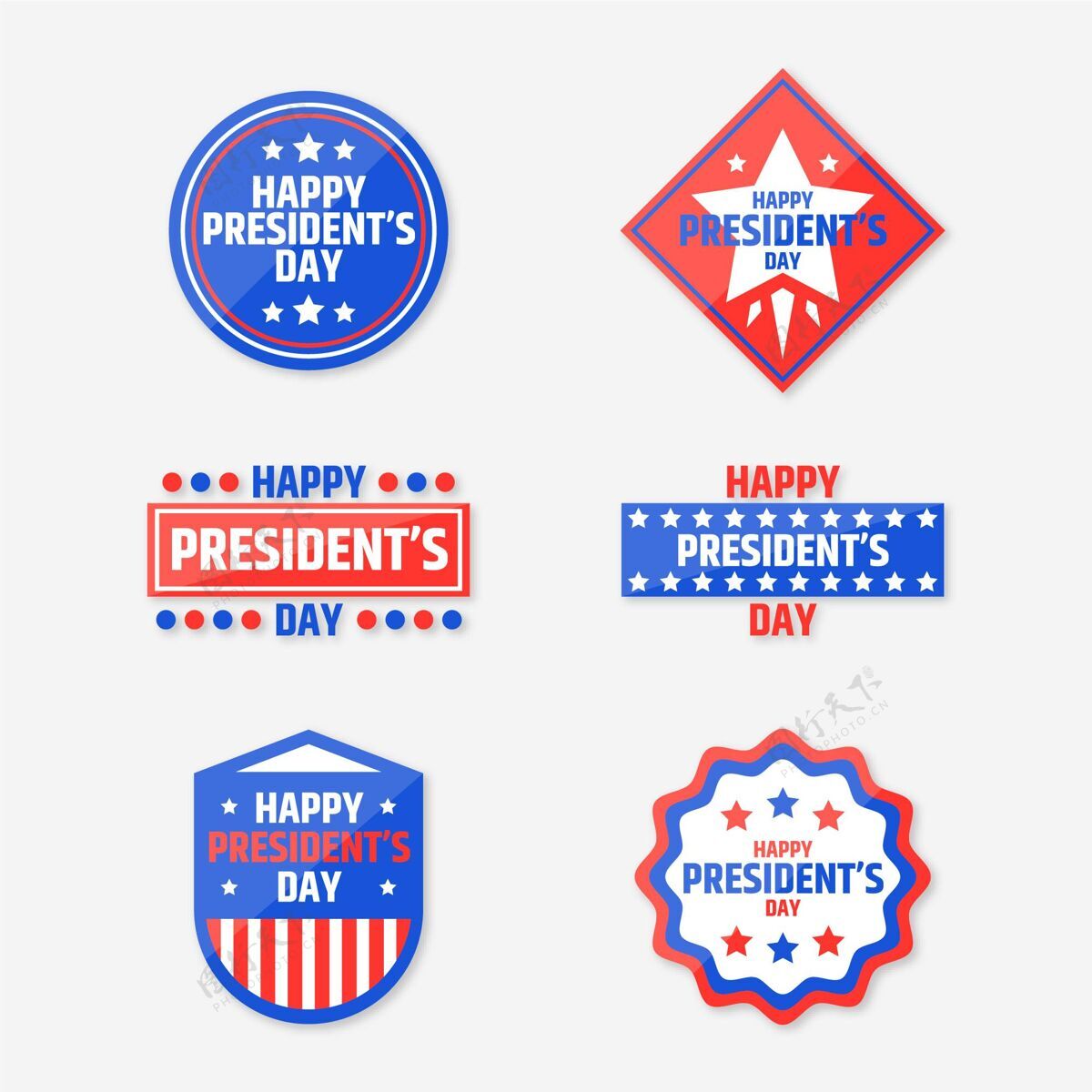爱国者总统日活动标签设置美国徽章标签