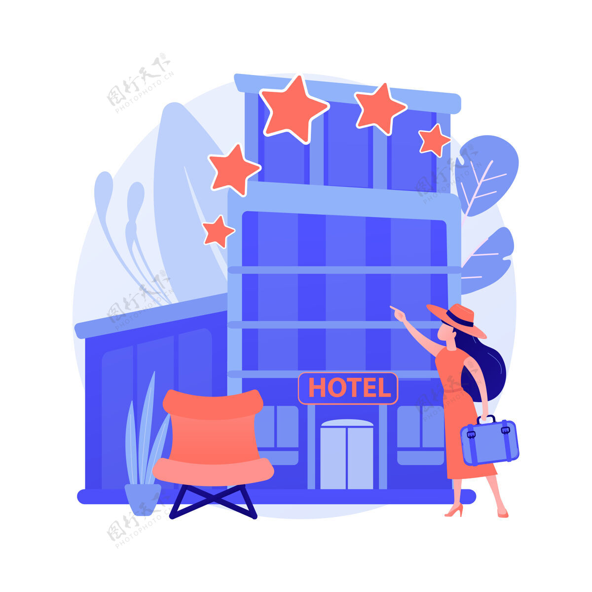 国家设计酒店抽象概念图旅行场景精品店