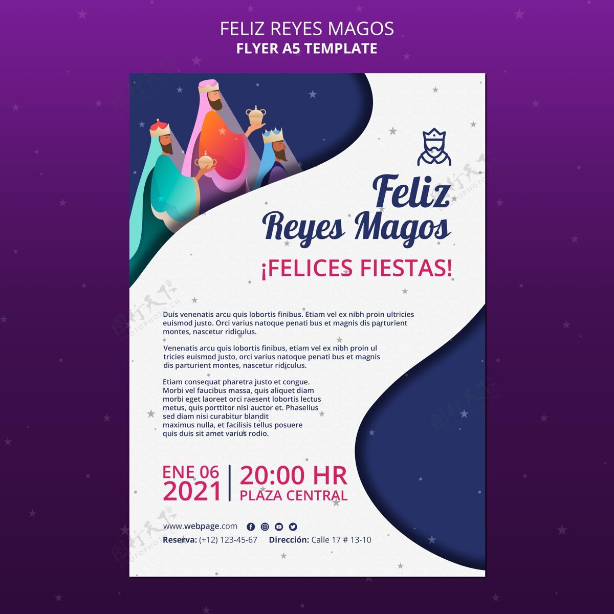 海报Felizreyesmagos海报模板庆典传单宗教