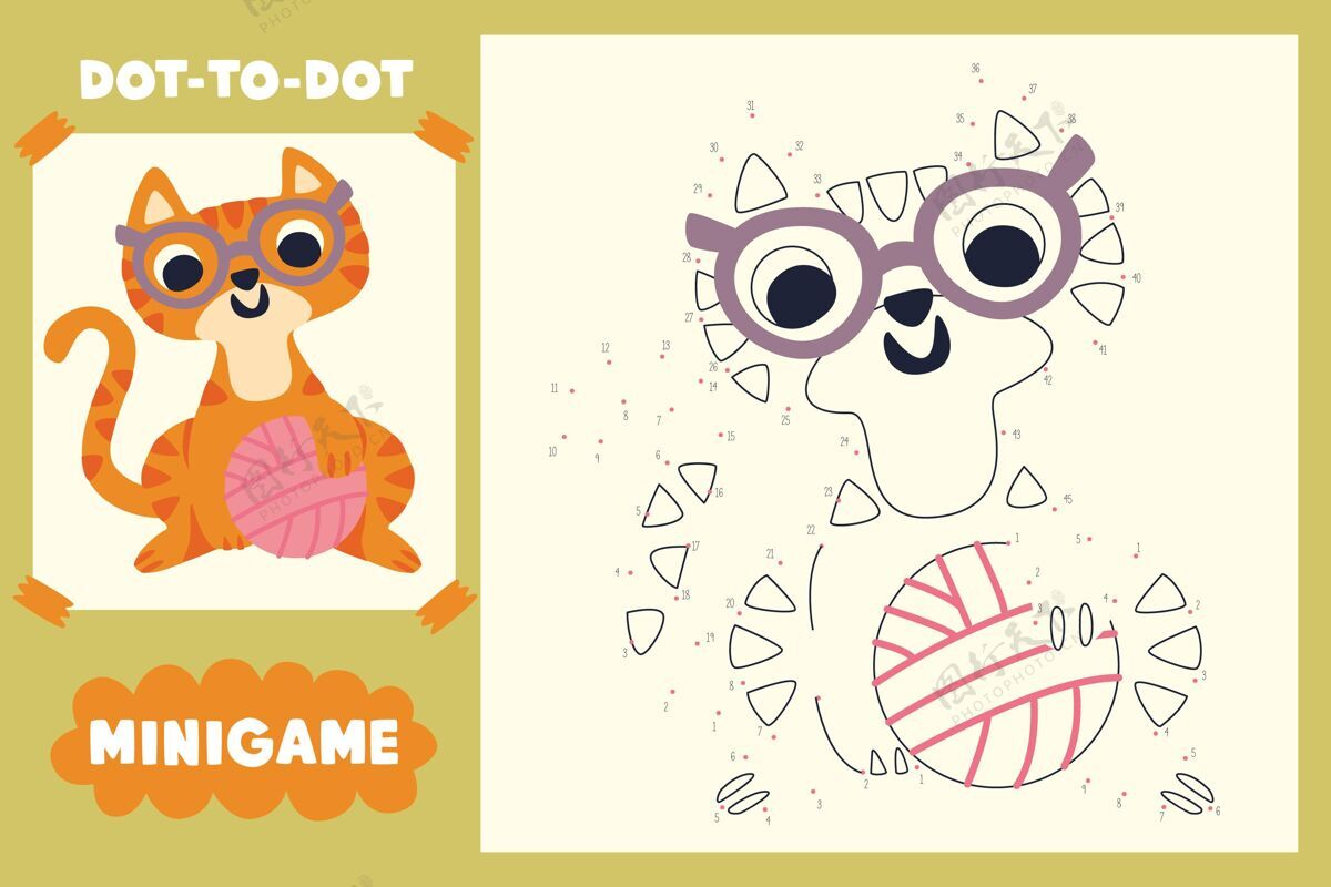 幼儿园可爱的点对点游戏与插图学习点对点点